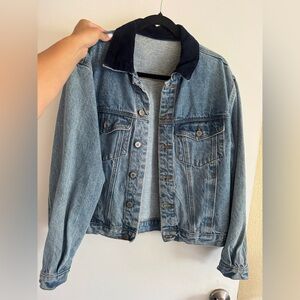 Brandy Melville Denim Jacket with Navy Collar